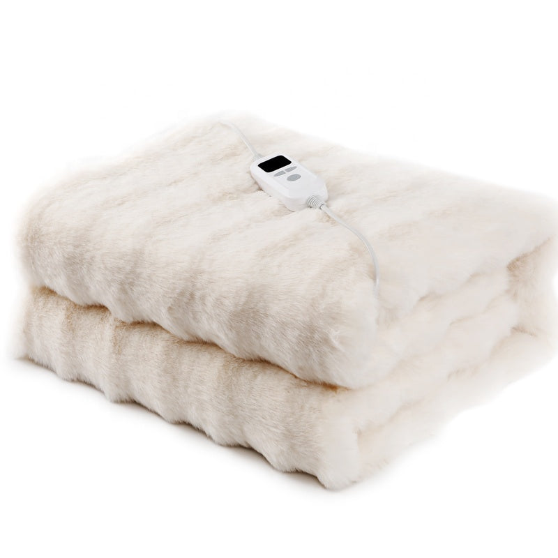 Plaid chauffant - Fausse fourrure blanc – MONT DEGRÉS