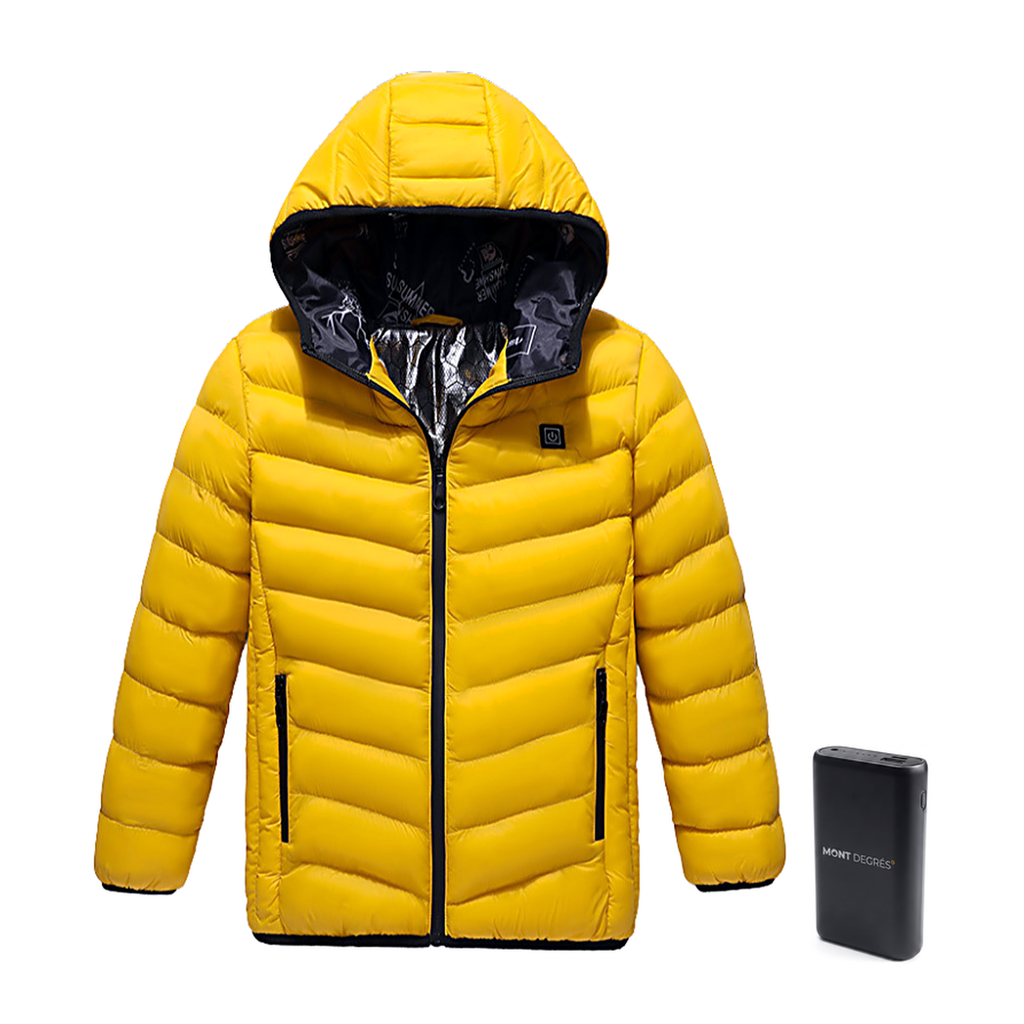 Alpine 7 Enfant - Doudoune chauffante enfant jaune avec batterie incluse – MONT DEGRÉS