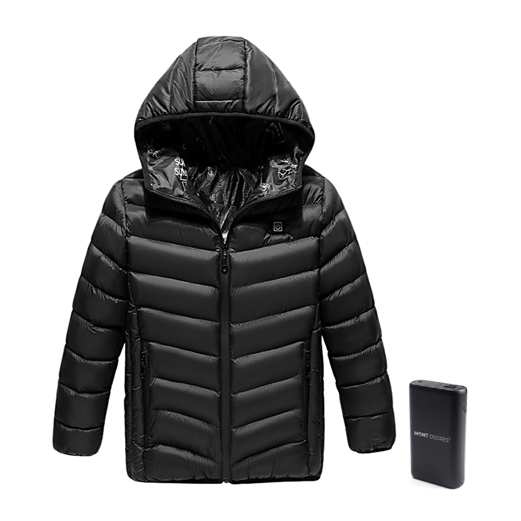 Alpine 7 Enfant - Doudoune chauffante enfant noir avec batterie incluse – MONT DEGRÉS