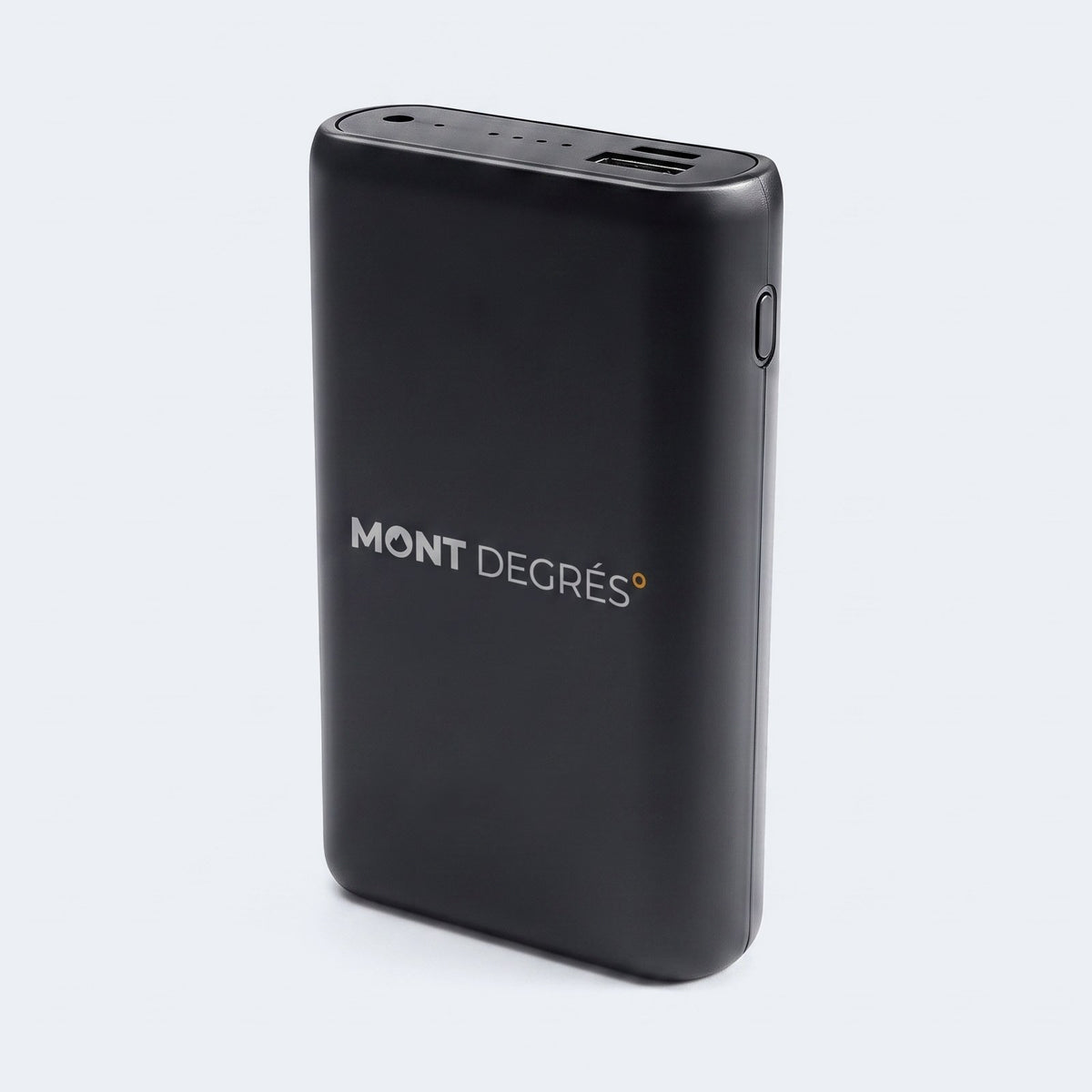Batterie 20 000 mAh Mont Degrés pour vêtements chauffants, photo produit sur fond gris clair