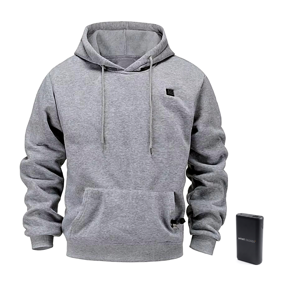 Core 6 - Sweat chauffant à capuche gris avec batterie incluse – MONT DEGRÉS