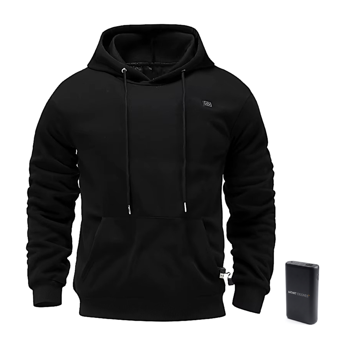Core 6 - Sweat chauffant à capuche noir avec batterie incluse – MONT DEGRÉS