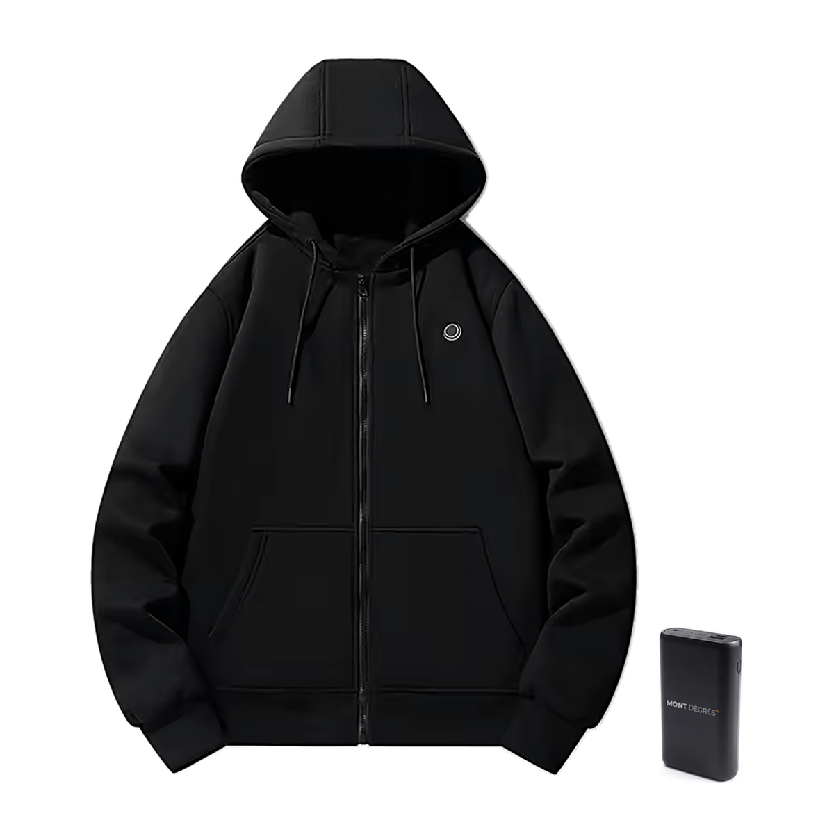 Core Zip 6 - Sweat chauffant zippé noir avec batterie incluse – MONT DEGRÉS