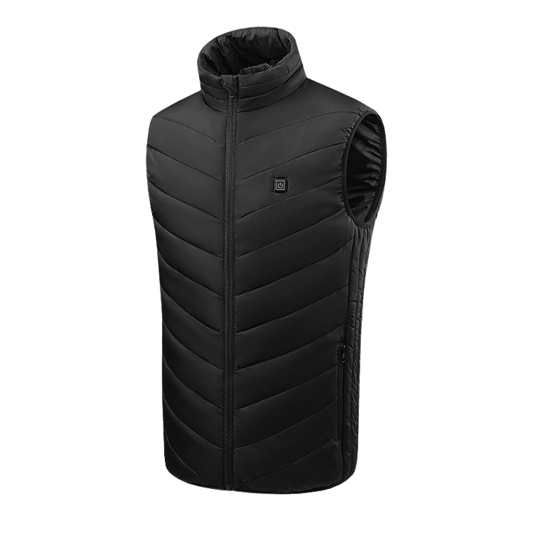 Gilet chauffant Flex 21 coloris noir vu de face sur fond clair