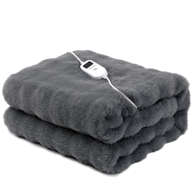 Plaid chauffant - Fausse fourrure gris – MONT DEGRÉS