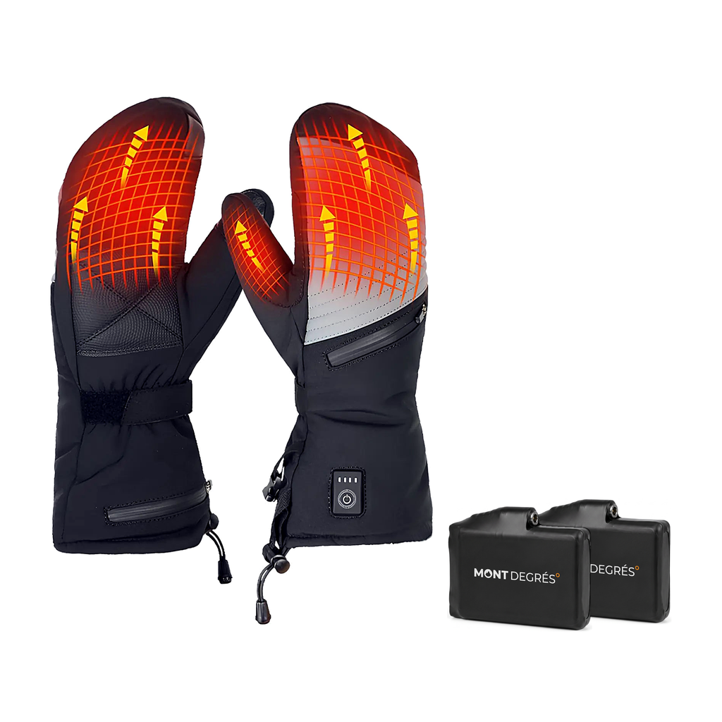 Snow M1 - Moufles chauffantes grand froid - avec Batterie : la paire et ses 2 batteries 7,4 V incluses